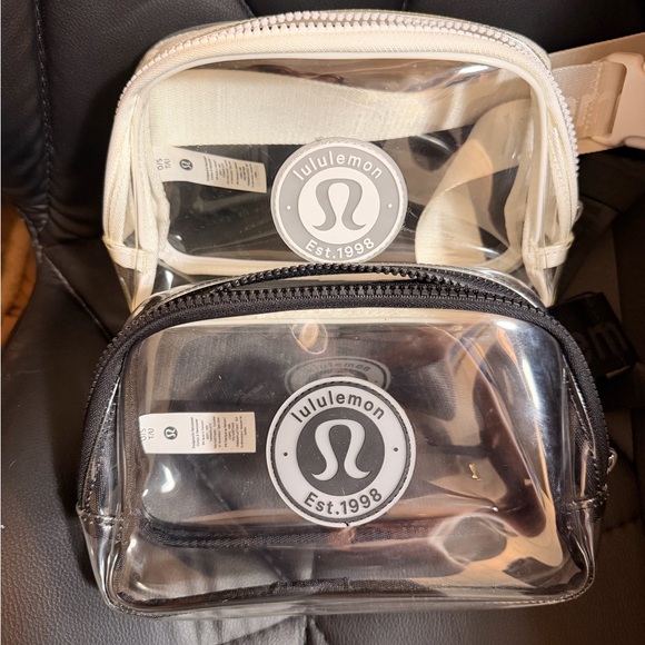 lululemon athletica Handbags - 2 Lululemon Transparent Belt Bags with White and black Accents!!